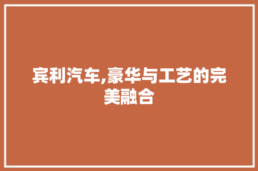 宾利汽车,豪华与工艺的完美融合