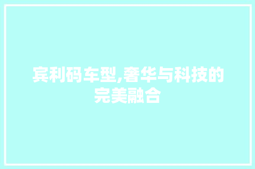 宾利码车型,奢华与科技的完美融合