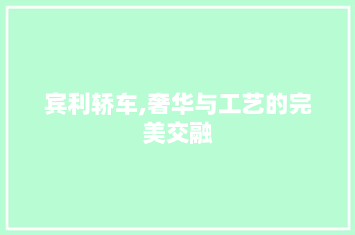 宾利轿车,奢华与工艺的完美交融