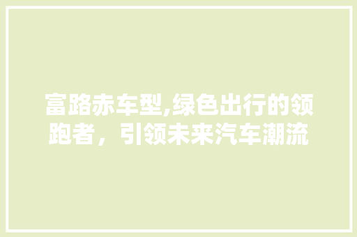 富路赤车型,绿色出行的领跑者，引领未来汽车潮流