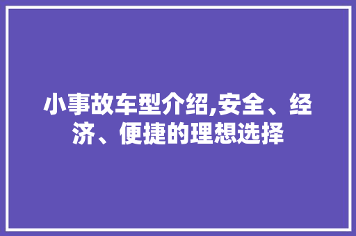 小事故车型介绍,安全、经济、便捷的理想选择