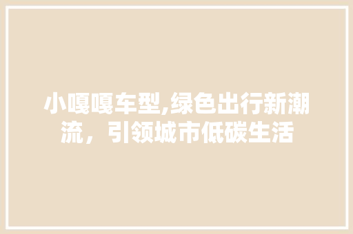 小嘎嘎车型,绿色出行新潮流，引领城市低碳生活