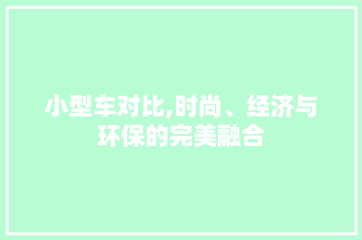 小型车对比,时尚、经济与环保的完美融合