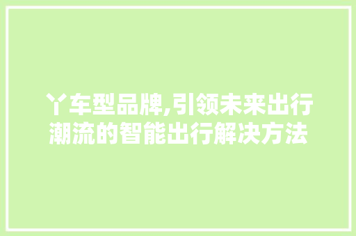 丫车型品牌,引领未来出行潮流的智能出行解决方法 新能源汽车