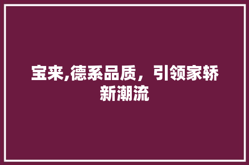 宝来,德系品质，引领家轿新潮流