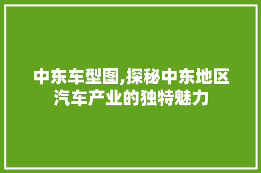 中东车型图,探秘中东地区汽车产业的独特魅力 发动机配件