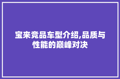 宝来竞品车型介绍,品质与性能的巅峰对决