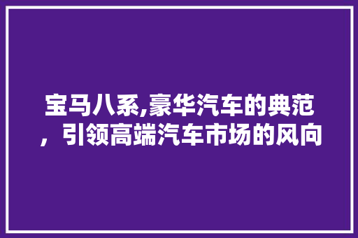 宝马八系,豪华汽车的典范，引领高端汽车市场的风向标 新款车型