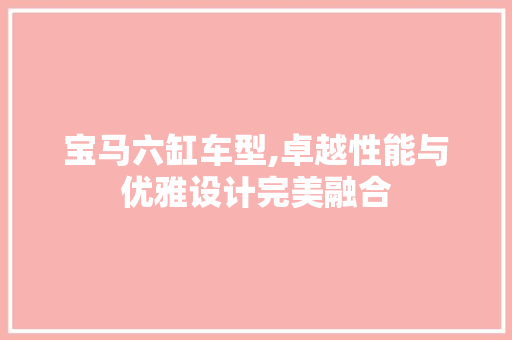宝马六缸车型,卓越性能与优雅设计完美融合 汽车配件
