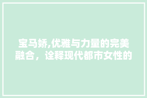 宝马娇,优雅与力量的完美融合，诠释现代都市女性的风采