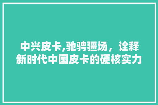 中兴皮卡,驰骋疆场，诠释新时代中国皮卡的硬核实力