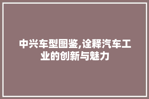 中兴车型图鉴,诠释汽车工业的创新与魅力 车身配件
