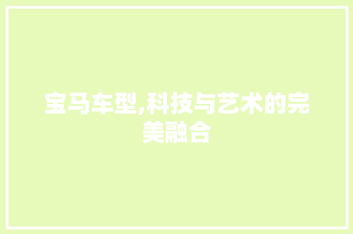 宝马车型,科技与艺术的完美融合