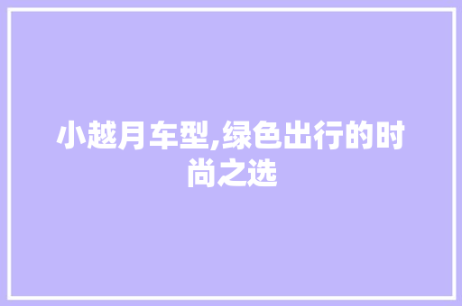 小越月车型,绿色出行的时尚之选