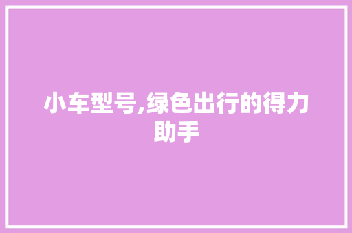 小车型号,绿色出行的得力助手