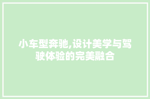 小车型奔驰,设计美学与驾驶体验的完美融合