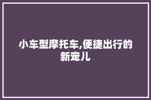 小车型摩托车,便捷出行的新宠儿