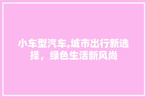 小车型汽车,城市出行新选择，绿色生活新风尚