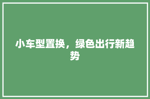 小车型置换，绿色出行新趋势