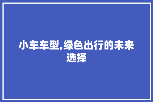 小车车型,绿色出行的未来选择