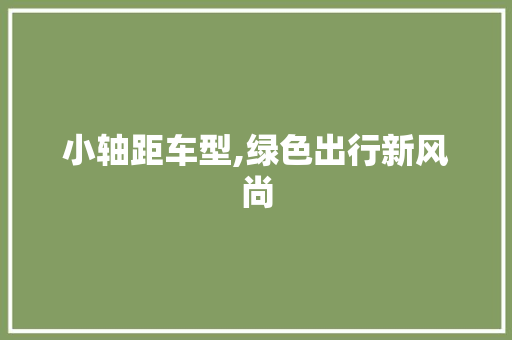小轴距车型,绿色出行新风尚