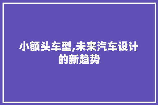 小额头车型,未来汽车设计的新趋势