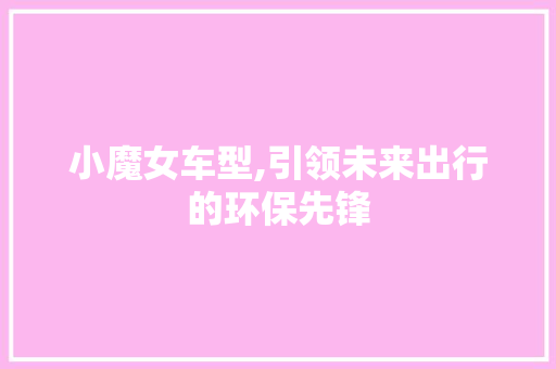 小魔女车型,引领未来出行的环保先锋