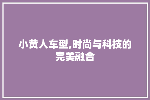 小黄人车型,时尚与科技的完美融合