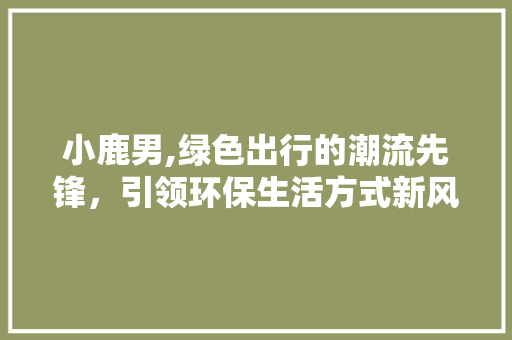 小鹿男,绿色出行的潮流先锋，引领环保生活方式新风尚