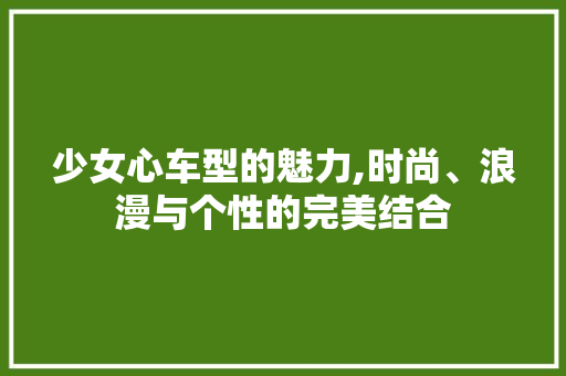 少女心车型的魅力,时尚、浪漫与个性的完美结合
