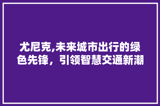 尤尼克,未来城市出行的绿色先锋，引领智慧交通新潮流