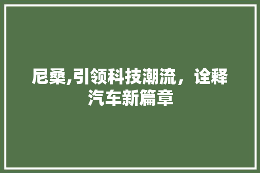 尼桑,引领科技潮流，诠释汽车新篇章
