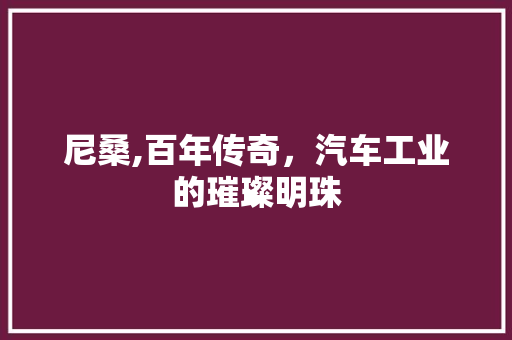 尼桑,百年传奇，汽车工业的璀璨明珠