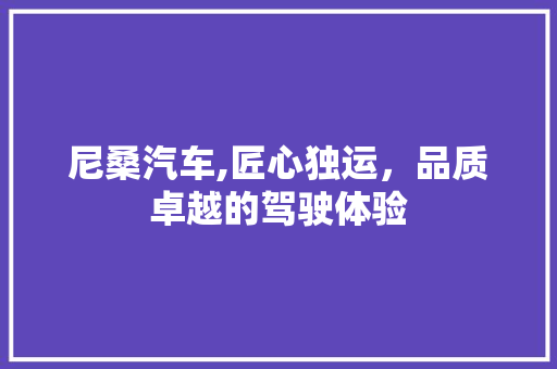 尼桑汽车,匠心独运，品质卓越的驾驶体验
