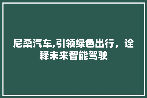 尼桑汽车,引领绿色出行，诠释未来智能驾驶