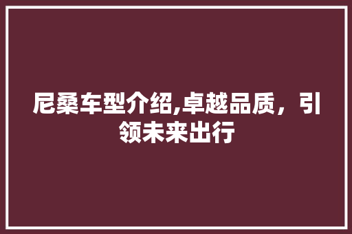 尼桑车型介绍,卓越品质，引领未来出行