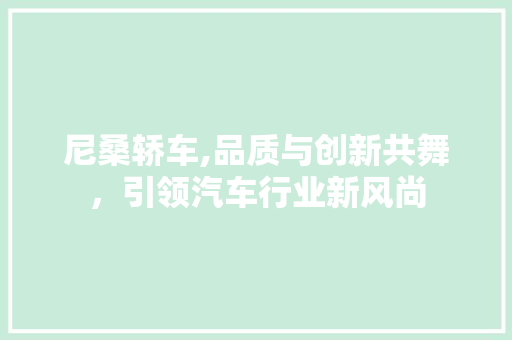尼桑轿车,品质与创新共舞，引领汽车行业新风尚
