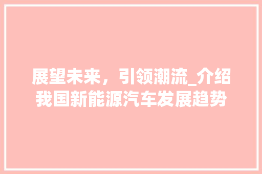 展望未来，引领潮流_介绍我国新能源汽车发展趋势