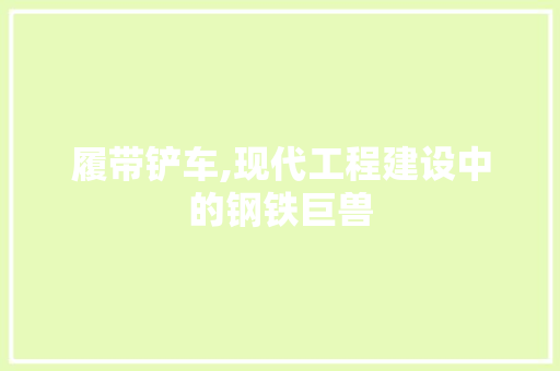 履带铲车,现代工程建设中的钢铁巨兽