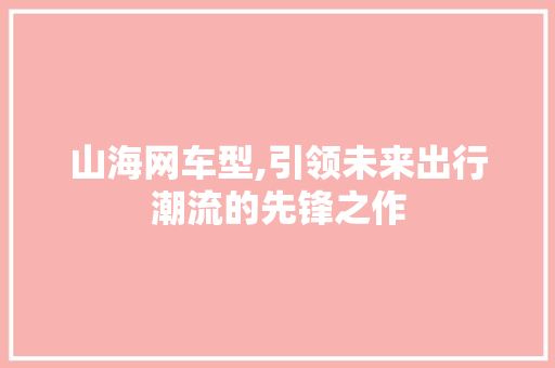 山海网车型,引领未来出行潮流的先锋之作