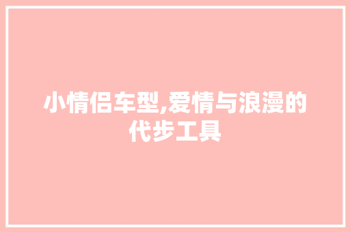 小情侣车型,爱情与浪漫的代步工具