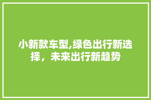小新款车型,绿色出行新选择，未来出行新趋势
