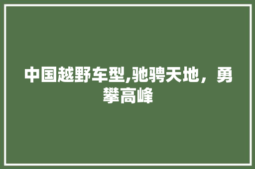 中国越野车型,驰骋天地，勇攀高峰 新款车型