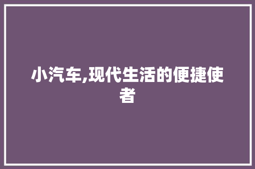 小汽车,现代生活的便捷使者