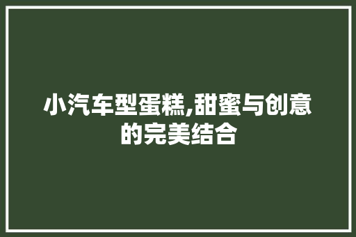 小汽车型蛋糕,甜蜜与创意的完美结合