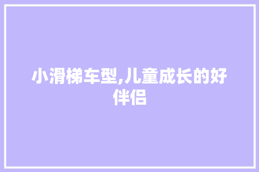 小滑梯车型,儿童成长的好伴侣