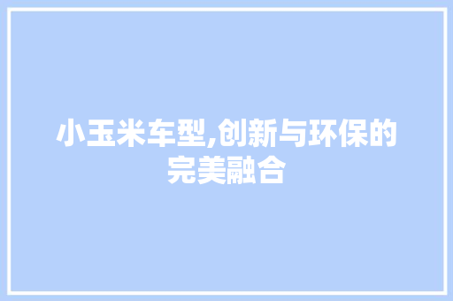 小玉米车型,创新与环保的完美融合