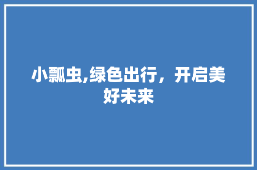 小瓢虫,绿色出行，开启美好未来