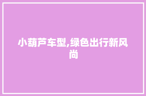 小葫芦车型,绿色出行新风尚