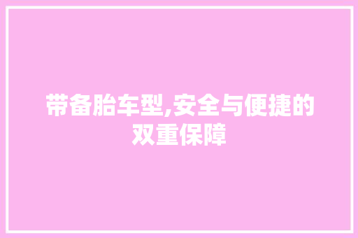 带备胎车型,安全与便捷的双重保障